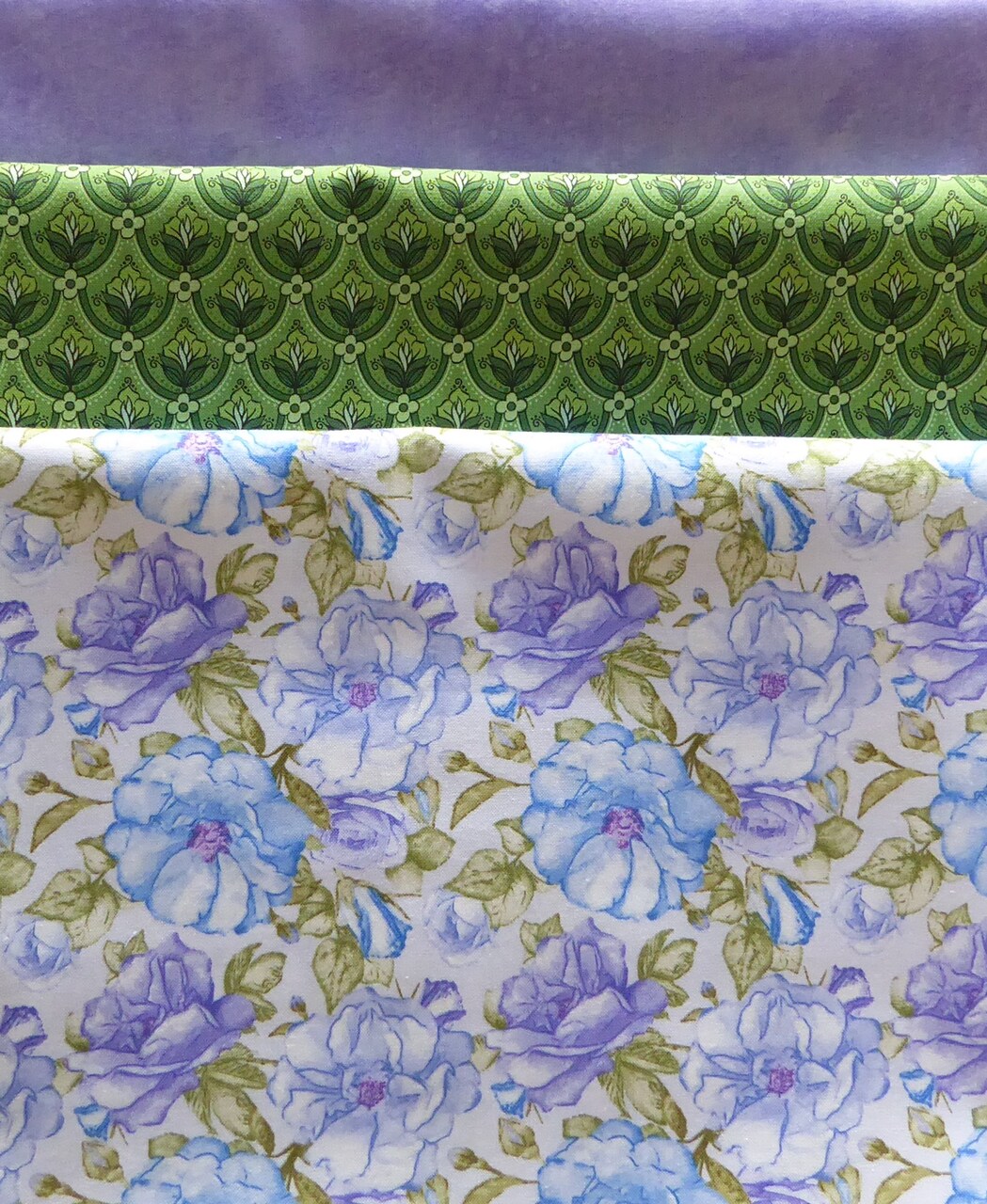Floral Blue Purple Green 3 Yard Quilt Bundle Cotton by Sue's Creating Cottage